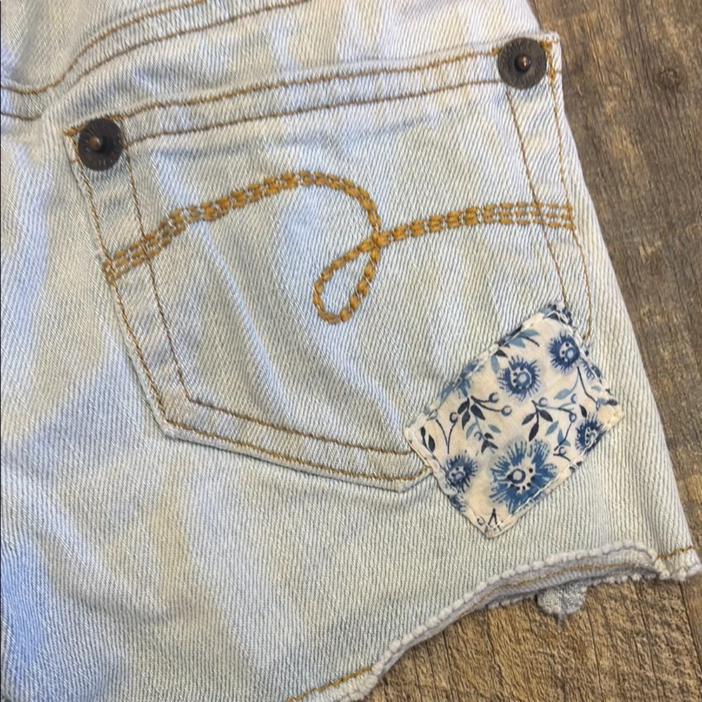 Justice Blue Distressed Denim Shorts‎